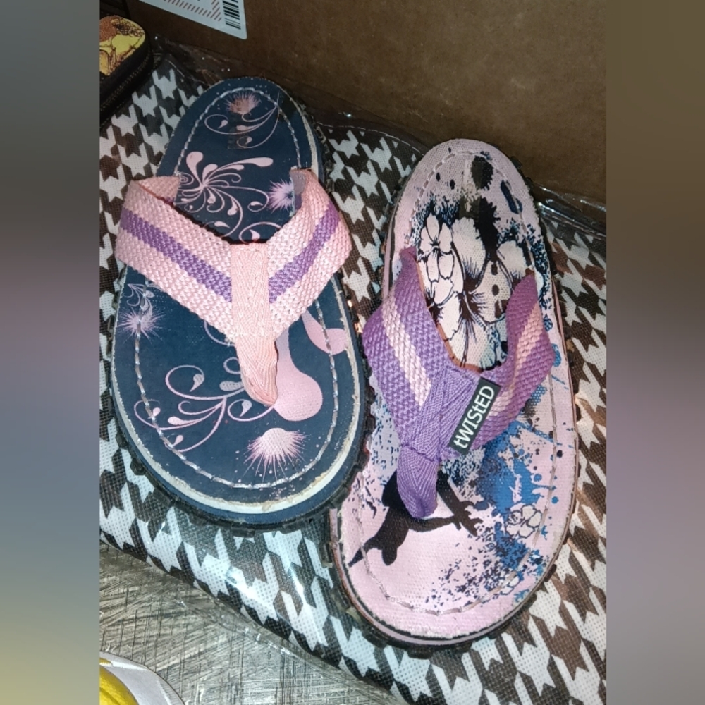 Woman's Pink and Purple Flip Flops